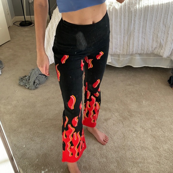 Dolls Kill Pants & Jumpsuits Dolls Kill Flame Flare Pants Poshmark